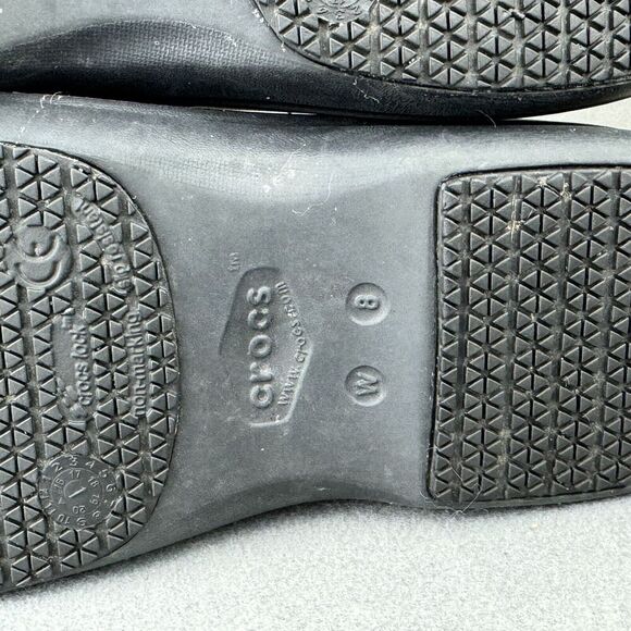 CROCS Clogs Shoes Women's Sz 8 Black & Burgundy Neria Pro II Dual Distressed - Picture 13 of 13